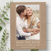 Modernes Minimalistisches Kraft-Save the Date-Foto
