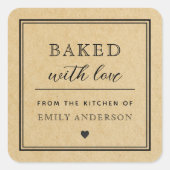 Modernes Minimalistisches Kraftbackgeschenk Quadratischer Aufkleber (Vorderseite)