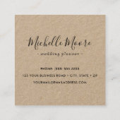 Modernes, minimalistisches Kraftpapier mit benutze Quadratische Visitenkarte (Rückseite)