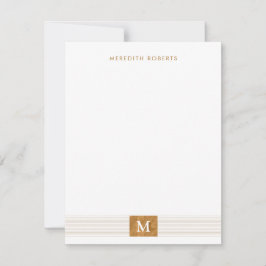 Modernes, Minimalistisches Kupferfolienmonogramm Mitteilungskarte
