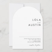 Modernes Minimalistisches Lässig in einem Hochzeit Einladung (Vorderseite)