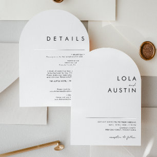 Modernes Minimalistisches Lässig in einem Hochzeit Einladung