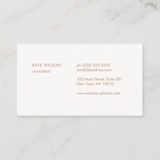 Modernes Minimalistisches Lavendelleder Beruflich Visitenkarte (Rückseite)