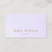 Modernes Minimalistisches Lavendelleder Beruflich Visitenkarte (Vorderseite)