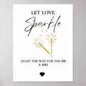 Modernes Minimalistisches Liebe-Glühen Hochzeitsze Poster (Vorne)