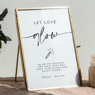 Modernes Minimalistisches Liebe-Glühen Hochzeitsze Poster