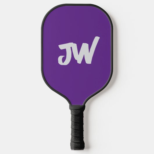 MODERNES MINIMALISTISCHES LILA MONOGRAMM PICKLEBALL SCHLÄGER (Vorderseite)
