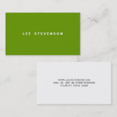 Modernes Minimalistisches Limettengrün Visitenkarte (Vorne/Hinten)