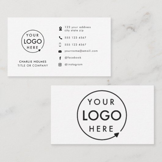 Modernes Minimalistisches Logo | Benutzerspezifisc Visitenkarte (Vorne/Hinten)