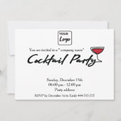 Modernes, minimalistisches Logo-Cocktail Party Einladung (Vorderseite)