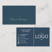 Modernes, minimalistisches Logo für aquamarin-weiß Visitenkarte (Vorne/Hinten)