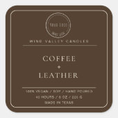 Modernes, minimalistisches Logo für das Coffee Led Quadratischer Aufkleber (Vorderseite)