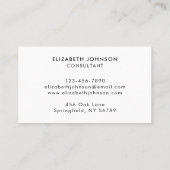 Modernes Minimalistisches Logo für Schwarz-weiße U Visitenkarte (Rückseite)