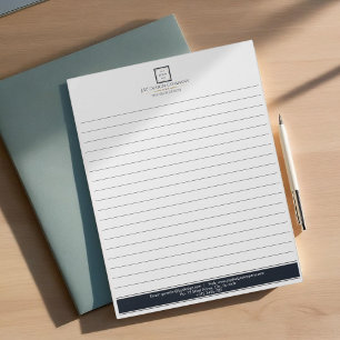 Modernes Minimalistisches Logo-Geschäft für Schwar Notizblock