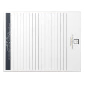 Modernes Minimalistisches Logo-Geschäft für Schwar Notizblock (Vorderseite)