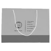 Modernes Minimalistisches Logo-Geschäft Grau Große Geschenktüte (Rückseite)