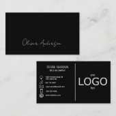 Modernes, minimalistisches Logo in schwarz und wei Visitenkarte (Vorne/Hinten)