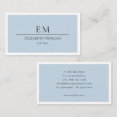 Modernes Minimalistisches Logo Light Blue Gray Ein Visitenkarte (Vorne/Hinten)