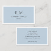 Modernes Minimalistisches Logo Light Blue Gray Sim Visitenkarte (Vorne/Hinten)