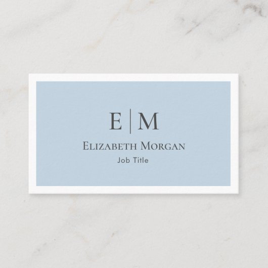 Modernes Minimalistisches Logo Light Blue Gray Sim Visitenkarte (Vorderseite)