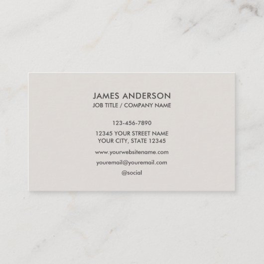 Modernes Minimalistisches Logo-Light Grau Visitenkarte (Rückseite)