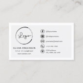Modernes Minimalistisches Logo mit Social Media Ic Visitenkarte (Vorderseite)
