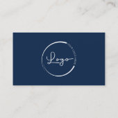 Modernes Minimalistisches Logo mit Social Media Ic Visitenkarte (Rückseite)