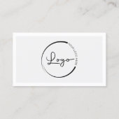 Modernes Minimalistisches Logo mit Social Media Ic Visitenkarte (Rückseite)