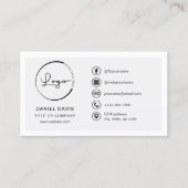 Modernes Minimalistisches Logo mit Social Media Ic Visitenkarte (Vorderseite)