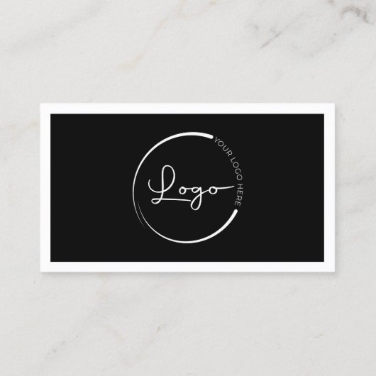 Modernes Minimalistisches Logo mit Social Media Ic Visitenkarte (Rückseite)