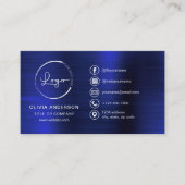 Modernes Minimalistisches Logo mit Social Media Ic Visitenkarte (Vorderseite)