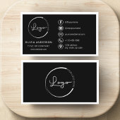 Modernes Minimalistisches Logo mit Social Media Ic Visitenkarte