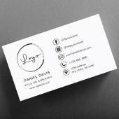 Modernes Minimalistisches Logo mit Social Media Ic Visitenkarte