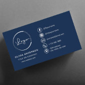 Modernes Minimalistisches Logo mit Social Media Ic Visitenkarte