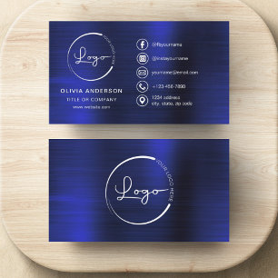 Modernes Minimalistisches Logo mit Social Media Ic Visitenkarte
