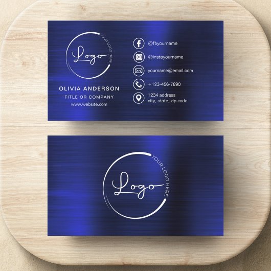 Modernes Minimalistisches Logo mit Social Media Ic Visitenkarte