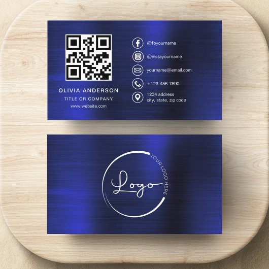 Modernes Minimalistisches Logo mit Social Media Ic Visitenkarte