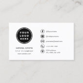 Modernes Minimalistisches Logo mit Social Media Ic Visitenkarte (Vorderseite)