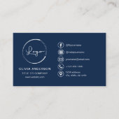 Modernes Minimalistisches Logo mit Social Media Ic Visitenkarte (Vorderseite)