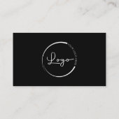 Modernes Minimalistisches Logo mit Social Media Ic Visitenkarte (Rückseite)