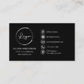 Modernes Minimalistisches Logo mit Social Media Ic Visitenkarte (Vorderseite)