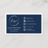 Modernes Minimalistisches Logo mit Social Media Ic Visitenkarte (Vorderseite)