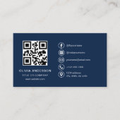 Modernes Minimalistisches Logo mit Social Media Ic Visitenkarte (Vorderseite)