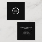 Modernes, minimalistisches Logo, schwarz beruflich Quadratische Visitenkarte (Vorne/Hinten)