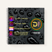 Modernes Minimalistisches Logo Stilvolle Schwarze  Notizblock (Vorderseite)