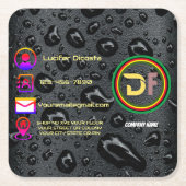 Modernes Minimalistisches Logo Stilvolle Schwarze  Rechteckiger Pappuntersetzer (Vorderseite)