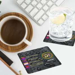 Modernes Minimalistisches Logo Stilvolle Schwarze  Rechteckiger Pappuntersetzer