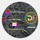 Modernes Minimalistisches Logo Stilvolle Schwarze  Runder Aufkleber (Vorderseite)