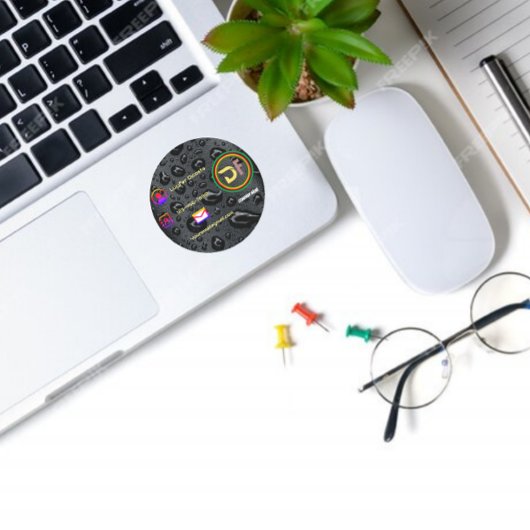 Modernes Minimalistisches Logo Stilvolle Schwarze  Runder Aufkleber