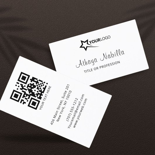Modernes Minimalistisches Logo und QR-Code Visitenkarte
